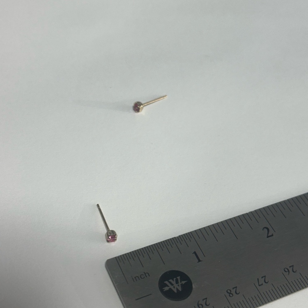 Tiny Pink Stud Earring - image 3